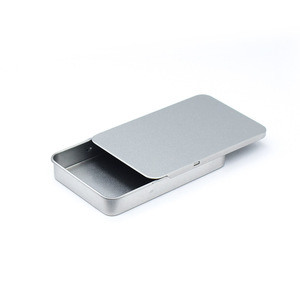 Boîte en métal rectangulaire coulissante avec impression personnalisée du logo, pour emballage de produits comestibles, bonbons, cigarettes. - Product Image 1