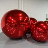 Ballon miroir gonflable rouge de Noël personnalisé sphère géante en PVC chromé boule miroir gonflable pour scène