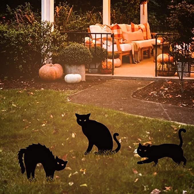 家の装飾黒猫ガーデニングシルエット装飾ハロウィーンの装飾品庭の装飾