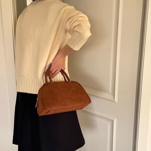 Sac Boston en daim <span class=keywords><strong>marron</strong></span> de qualité supérieure pour femmes Sac à main à fermeture à glissière avec doublure en polyester Sac fourre-tout pour le bowling - Product Image 3