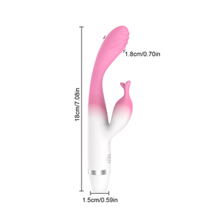 Vibrador de silicona de 10 frecuencias con doble vibración potente y estimulador de clítoris con cola para adultos - Product Image 6
