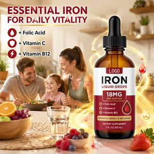 OEM/ODM Gouttes de <span class=keywords><strong>Fer</strong></span> Supplément Minéral Complément Alimentaire Chaque Bouteille de 60ml Est Riche en <span class=keywords><strong>Vitamine</strong></span> <span class=keywords><strong>B12</strong></span> <span class=keywords><strong>Fer</strong></span> <span class=keywords><strong>et</strong></span> Acide Folique - Product Image 4