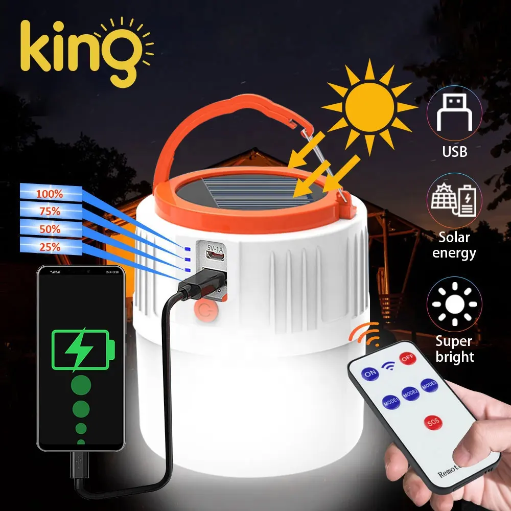ソーラーLEDキャンプライト屋外テントランプ用USB充電式電球ポータブルランタンバーベキューハイキング用非常灯