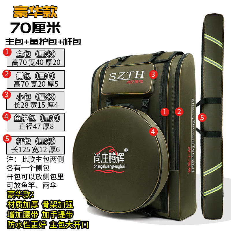 กระเป๋าหลัก70ใบสีเหลือง + กระเป๋าคันเบ็ด + กระเป๋าคันเบ็ด