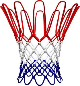 Fabrika renkli beyaz kırmızı mavi görev basketbol potası ağı güçlü ve dayanıklı yedek basketbol potası ağı basketbol potası aksesuarları
