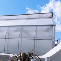 Serre gothique à dents de scie de pointe supérieure, conception de ventilation tropicale, à structure à crémaillère et pignon, serre multi-travées en film pour la culture de fraises