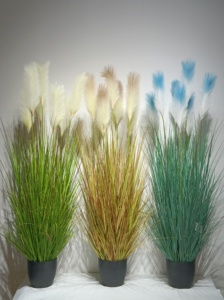 Offre Spéciale Décoration <span class=keywords><strong>Maison</strong></span> : Herbe d'Oignon Artificielle en Pot, Herbe de Roseau Artificielle Résistante aux UV et Ignifuge, Plantes Artificielles - Product Image 4