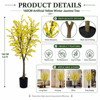Bunga Sutra Kuning Forsythia Buatan Hiper-Realistis Grosir, Tahan UV/Anti Api, Ramah Lingkungan, Tahan Lama, Kustom untuk Pernikahan