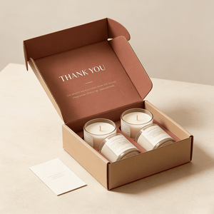 Boîte d'expédition personnalisée en carton ondulé Kraft avec logo imprimé, finition mate, pour solutions d'emballage de bougies et de décoration intérieure - Product Image 4