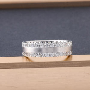 Offre Spéciale moissanite personnalisé anneau hommes cubain 14k blanc or mens 10 carat moissanite anneau - Product Image 4