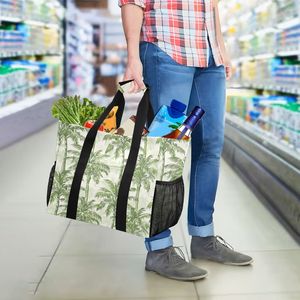 Fashion Palm Tree Print Grocery <b>Bags</b> Reusable <b>Beach</b> Tote <b>Bag</b> Top Handle <b>Foldable</b> Custom Printed Shopping <b>Bag</b> with Pockets - Product Image 6