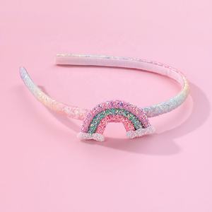 Diadema de Moda Infantil con Degradado de Brillo Arcoíris para Fiesta de Navidad, Accesorios para el Cabello de Plástico y Tela, Talla Única para Niñas - Product Image 3