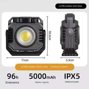 Multifunctional <b>LED</b> <b>Rechargeable</b> Camping Lamp Outdoor Double-Sided COB <b>Work</b> Lamp Tent Lamp Portable Detection Lamp IP55 Rated - Product Image 4