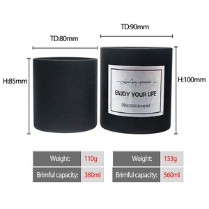 FENGJUN 16 oz cilindro vuoto soffiato a bocca super sottile parete di lusso candele in <span class=keywords><strong>vetro</strong></span> portacandele <span class=keywords><strong>smerigliato</strong></span> con coperchi in legno per candele