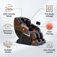 Fauteuil de massage intelligent OYEAL 8D à gravité zéro, avec massage des pieds, du dos et des jambes, en cuir premium et garantie d'un an