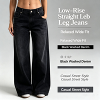 Jeans rétro à jambes larges pour femmes, pantalons en denim amples et vintage, tenues pour les sorties en bateau du week-end