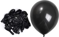 Ballons de Latex Ronds Noir Mat Standard 12 Pouces 2,8g pour Décoration de Fête d'Anniversaire