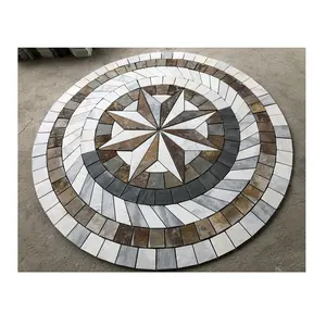 HM American USA Style Natural Marble Water-jet Medallion Hotel Lobby Floor Wall Covering Decoration Pattern Tiles