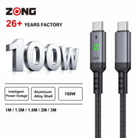 Câble USB PD 100W avec Conception Intelligente Anti-Coupure de Courant en Alliage d'Aluminium Compatible pour Ordinateur Portable, Moniteur et Téléphone Mobile