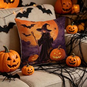 Halloween-themed Linen Knitted Cartoon <b>Throw</b> Pillows Scary Party Decorations <b>Chair</b> Cushions Living Room Sofas Pumpkin Hotel - Product Image 4