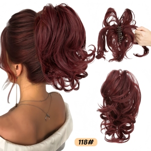 Elegante Cola <span class=keywords><strong>de</strong></span> Caballo Sintética DIY con Clip, Extensiones <span class=keywords><strong>de</strong></span> Cabello para Uso Diario, Postizo, Moño, Cabello Rubio <span class=keywords><strong>Natural</strong></span> Falso, Cola <span class=keywords><strong>de</strong></span> Caballo Postiza - Product Image 2