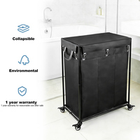 Grand panier à linge pliable en tissu avec design autoportant