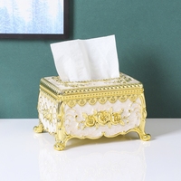 Vente directe d'usine, boîte à mouchoirs en plastique de luxe, style européen, porte-serviettes créatif, boîte à papier absorbant