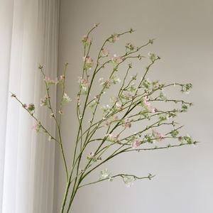 Fleur artificielle Junheyuan Spiraea, branche unique, blanche et rose, pour la décoration intérieure et les arrangements floraux - Product Image 3