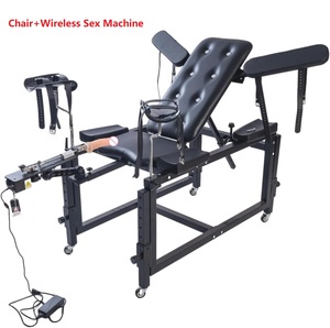 Meubles BDSM : Grand canapé érotique avec écarteur de jambes, menottes de retenue et machine sexuelle intégrée - Product Image 1