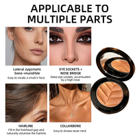 Palette de maquillage contouring en poudre bronzante, fini mat naturel, pour les os des joues, le nez, la ligne des cheveux, la clavicule, longue tenue