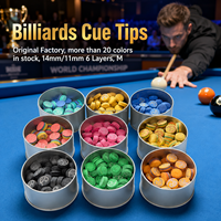 Vente en gros d'embouts de queue de billard en cuir de porc à 6 couches avec boîte en étain