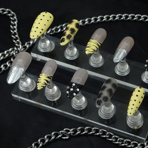 Precio de fábrica al por mayor, diseño rosa, uñas postizas hechas a mano, 10 unidades, uñas acrílicas 3D con forma de ataúd, uñas artificiales personalizadas - Product Image 3