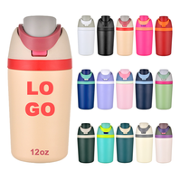 Gobelet à fruits portable de 12 oz, en acier inoxydable 304, isolé sous vide, mini bouteille d'eau sport double usage, 6-12 heures