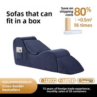 Fauteuil de relaxation ergonomique moderne en tissu rembourré, pouf-lit avec coussin lombaire et repose-pieds pour salon