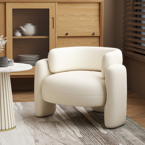 Nordic Light Luxury Wrap-around <b>Sofa</b> Chair Modern Simple Leisure Armchair for Living Room Beauty Salon Balcony Guest Area - Product Image 1