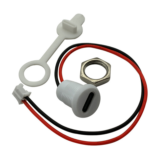 Level US Plug Standard Industrial PVC Round Shape Female Connector USB Type C Socket Charging Wire Assembly Panel Mount Cable