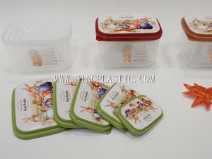 Phim Hoạt Hình Nhựa Tươi Giữ Hộp Thiết Lập Rõ Ràng Hình Chữ Nhật Container Thực Phẩm 5Pcs Thiết Lập 1L + 680Ml + 430Ml + 260Ml + 150Ml - Product Image 3