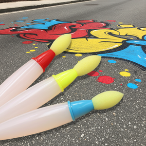 Ensemble de 3 pinceaux éponge pour tout-petits, grands pinceaux ronds en mousse pour le <span class=keywords><strong>dessin</strong></span> artistique précoce des enfants - Product Image 5