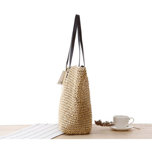 <span class=keywords><strong>Sac</strong></span> en paille tissé en gros pour femme, <span class=keywords><strong>sac</strong></span> fourre-tout décontracté d'extérieur, <span class=keywords><strong>sac</strong></span> à bandoulière tendance et abordable - Product Image 4