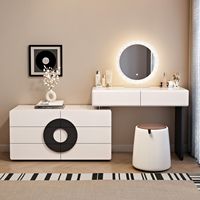 Coiffeuse pour coin maquillage avec miroir, meuble de chambre à coucher, coiffeuse en bois, bureau multifonctionnel pour la maison, chambre à coucher