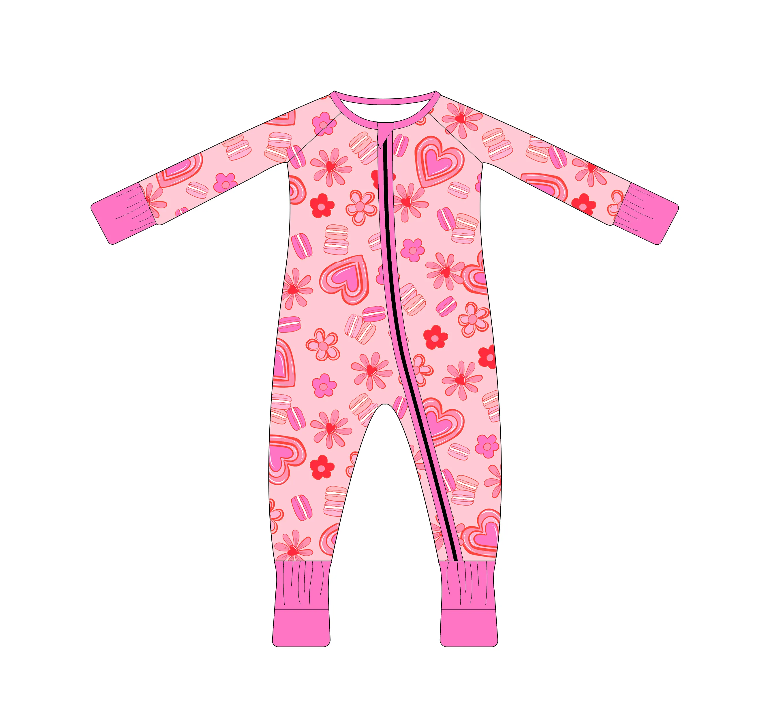 Toptan benzersiz tasarım bambu fermuarlar bebek pijama bebek tulum