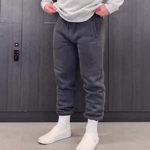 Pantalones Deportivos de Lujo para Hombre, Corte Regular, Preencogidos, de Algodón, con Puños Ajustados, Cintura con Cordón, Bolsillos Laterales - Product Image 2