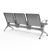 Kursi Bangku Area Tunggu Komersial, Bandara, Rumah Sakit, dengan Bantalan Busa Berlapis Kain, Kaki Aluminium, dan Rangka Baja LEADCOM LS-517NXB