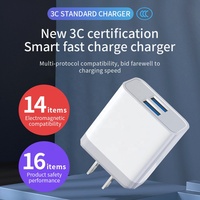 Adaptor USB a 2 Port, pengisi daya dinding USB a 2 Port, adaptor USB tipe US/EU untuk pengisi daya ponsel iphone