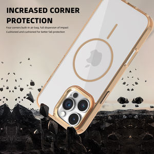 Coque de téléphone magnétique transparente antichoc pour <span class=keywords><strong>iPhone</strong></span> 16e Pro Max 15 <span class=keywords><strong>Plus</strong></span> 14 13 12 S25 Ultra S24 <span class=keywords><strong>Plus</strong></span> couverture rigide en TPU souple - Product Image 3