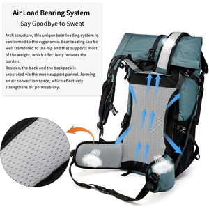 กระเป๋าเป้สะพายหลังเดินป่า50L 40L น้ำหนักเบา, กระเป๋าเป้สะพายหลังน้ำหนักเบา X-PAC อัพเกรดมีกรอบภายใน - Product Image 2