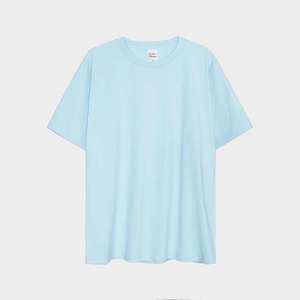 เสื้อยืดแขนสั้นผู้ชาย สีพื้น ผ้าฝ้าย ระบายอากาศดี สวมใส่สบาย ทรงปกติ - Product Image 2