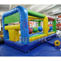 Adultes Enfants Défi sec humide Jeu de balle de démolition interactif Gauntlet gonflable Jeu de course Maison gonflable