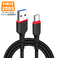 Câble USB Type-C de charge rapide 2.4A, 1M, CE, en PVC durable, 60W, pour téléphone portable iPhone, prix de gros d'usine