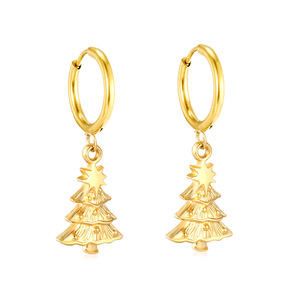 Conjunto de pendientes y collar de árbol de Navidad para mujer, joyería de fiesta de Color dorado, colgante de moda, regalo de vacaciones, joyería fina - Product Image 5